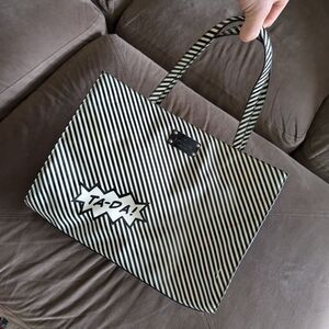 Kate Spade Black and White Striped Tote